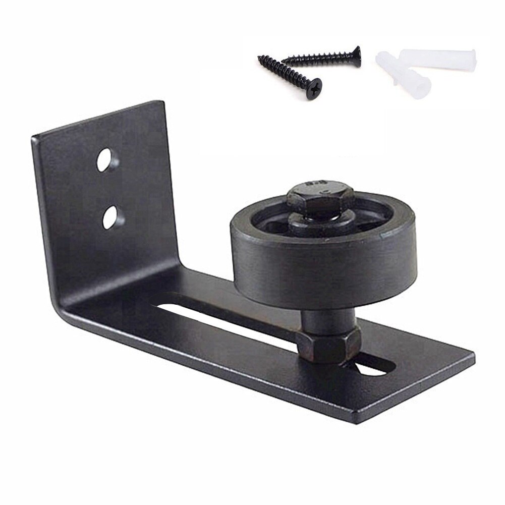 Adjustable 1XCarbon Steel Wall Mount Sliding Barn Door Bottom Floor Guide Hardware Barn Door Hanging Rail Stopcock