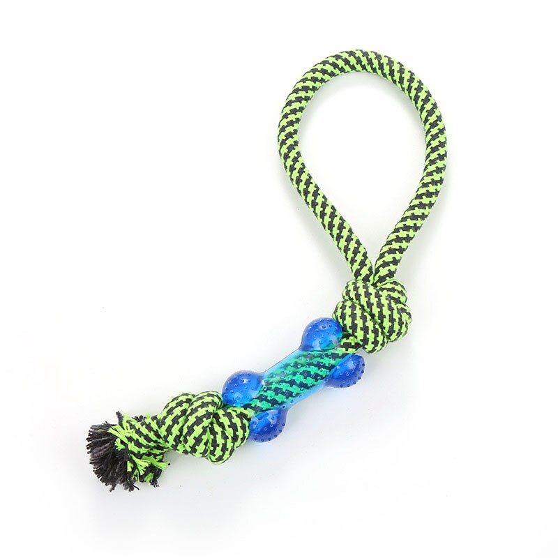 Pet Dogs Teeth Clean Puppy Cotton Chew Rope Knot Pet Supplies Durable Braided Bone Rope Safe Teeth Cleaning Pet Chew Toy: D