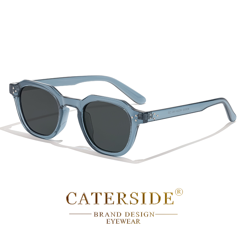 CATERSIDE gafas de sol polarizadas Retro para hombre, gafas de sol poligonales ultraligeras TR90 con montura UV400, gafas de viaje de para exteriores: Naranja