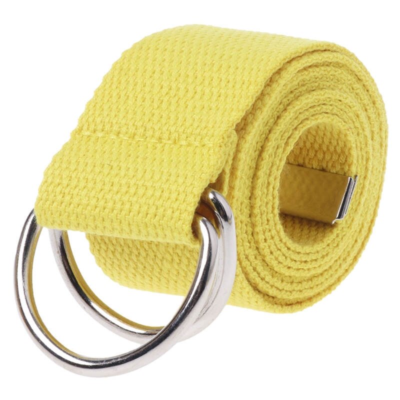 Double boucle d'anneau ceinture toile couleur unie | Pour adolescents garçons et filles étudiants
