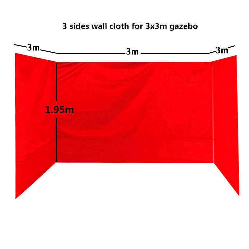 3X3M Waterdicht Tuinhuisje Doek Zonnescherm Zonnescherm Zeil Voor Outdoor Tuin Strand Camping Zonnescherm Tuin Party Camping tent Doek: all red 9m