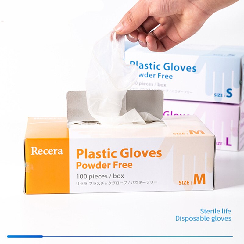 Luvas de plástico descartáveis para comida e churrasco, ecológicas, 100, comida, restaurante, cozinha, vegetal, fruta