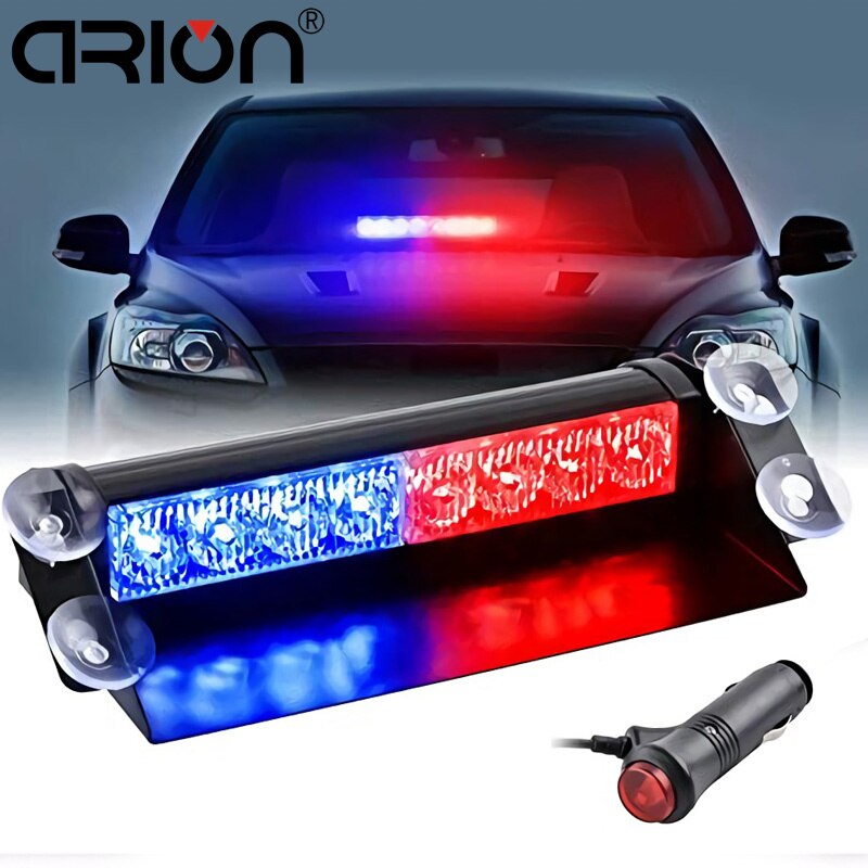 CIRION 8 LED Strobe Flash Warning EMS Police Car Light Flashing Firemen Fog 8LED High Power Red&amp;Blue Yellow Red Blue