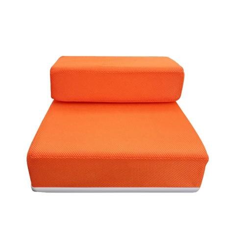 Rampa de malla plegable portátil de 2 escalones para mascotas, estera cómoda para animales, cama, cojín para casa: Naranja