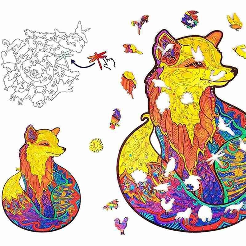 Adult Wooden Animal Puzzle DIY Size A3/4/5 Each Piece Is An Animal-Shaped Wooden Puzzle with A Wooden Box Birthday