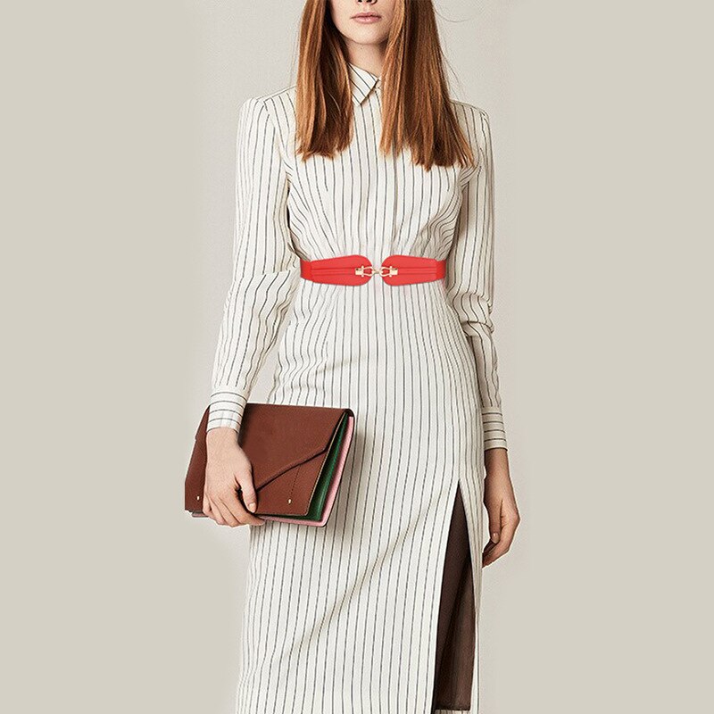 Pu Lederen Elastische Brede Riem Voor Vrouwen Stretch Dikke Riem Voor Jurk Mode Stretch Vrouwen Riemen Plus Size