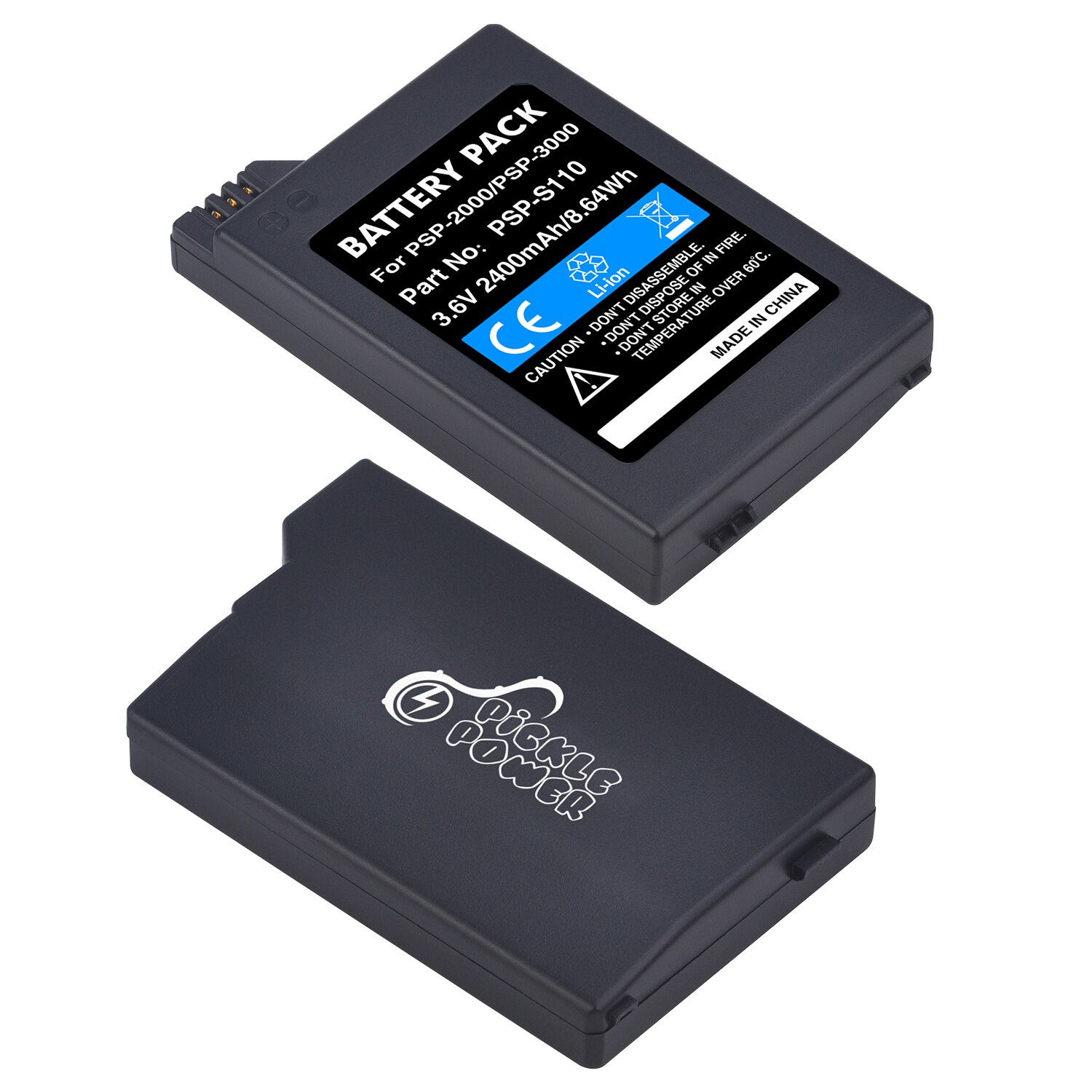 Pickle Power 2400mAh PSP2000 Battery +LED 3 slots USB Charger for Sony Portable Gamepad PSP3000 PSP S110 PSP2001 PSP2002 PSP3001: 2 battery