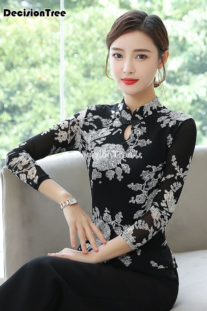 cheongsam blusa qipao chino superior camisa tradicional chino blusa tradicional chino cheongsam blusa para las mujeres