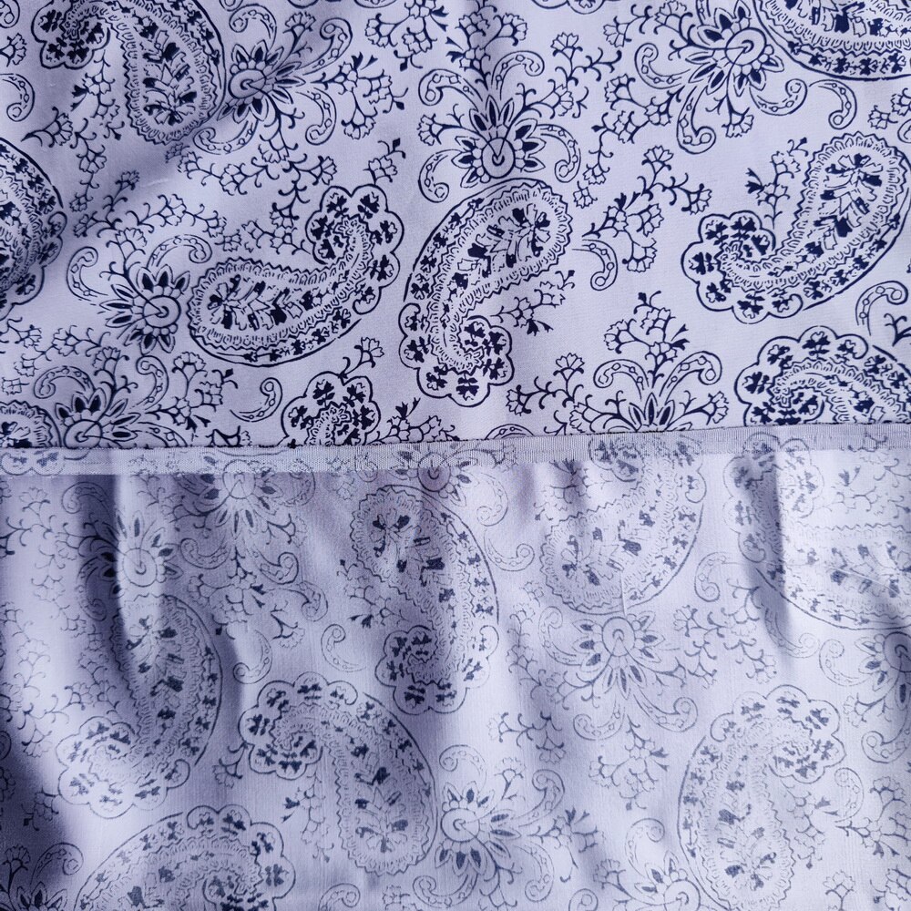 22M soie double palais soie impression tissu shantung soie brute soie thaïlandaise bon lustar dupion tissu violet paisely