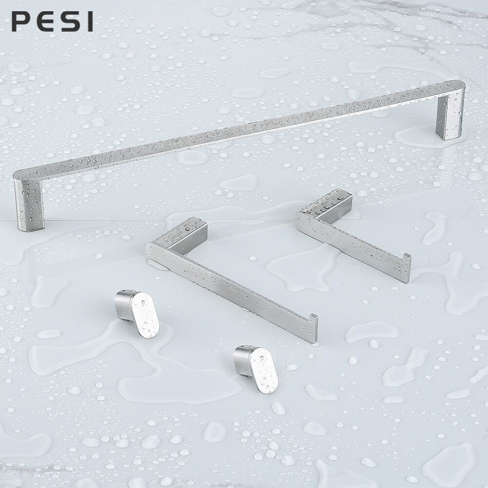 Roestvrijstalen Badkamer Hardware Set Geborsteld Staal Handdoekenrek Toiletpapier Houder Gewaad Haak Handdoekhaak Badkamer Accessoires