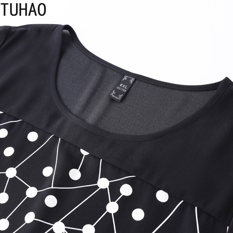 TUHAO 10XL 9XL 8XL 7XL Women Dress Mother Mom Casual Dresses Plus Size Women's Polka Dot Dress Summer Dresses WM74