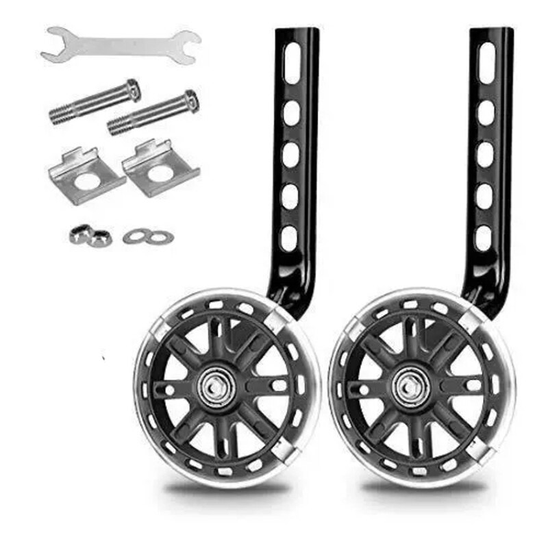 Bike Training Wielen Voor Kinderen Fiets Verstelbare Stabilisator Geschikt Voor 12 14 16 18 20 Inch Kinderen Fiets: Black
