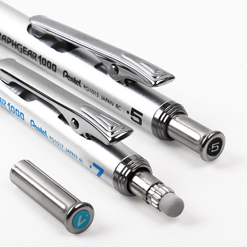 1 styk pente graphgear 1000 aluminium tønde tegning mekanisk blyant 0.3/0.5/0.7/0.9mm