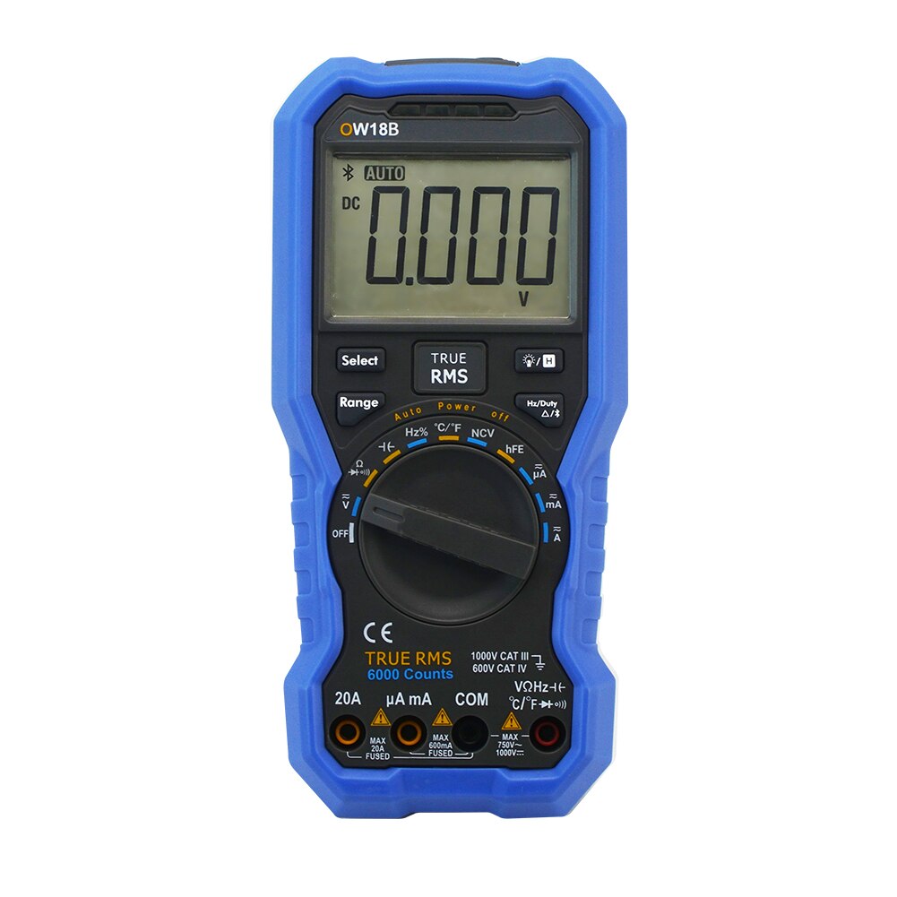 Bluetooth 4.0 Multifunction Circuit Testing RMS Frequency Digital Multimeter NCV Supported Handheld Temperature Test Data Logger