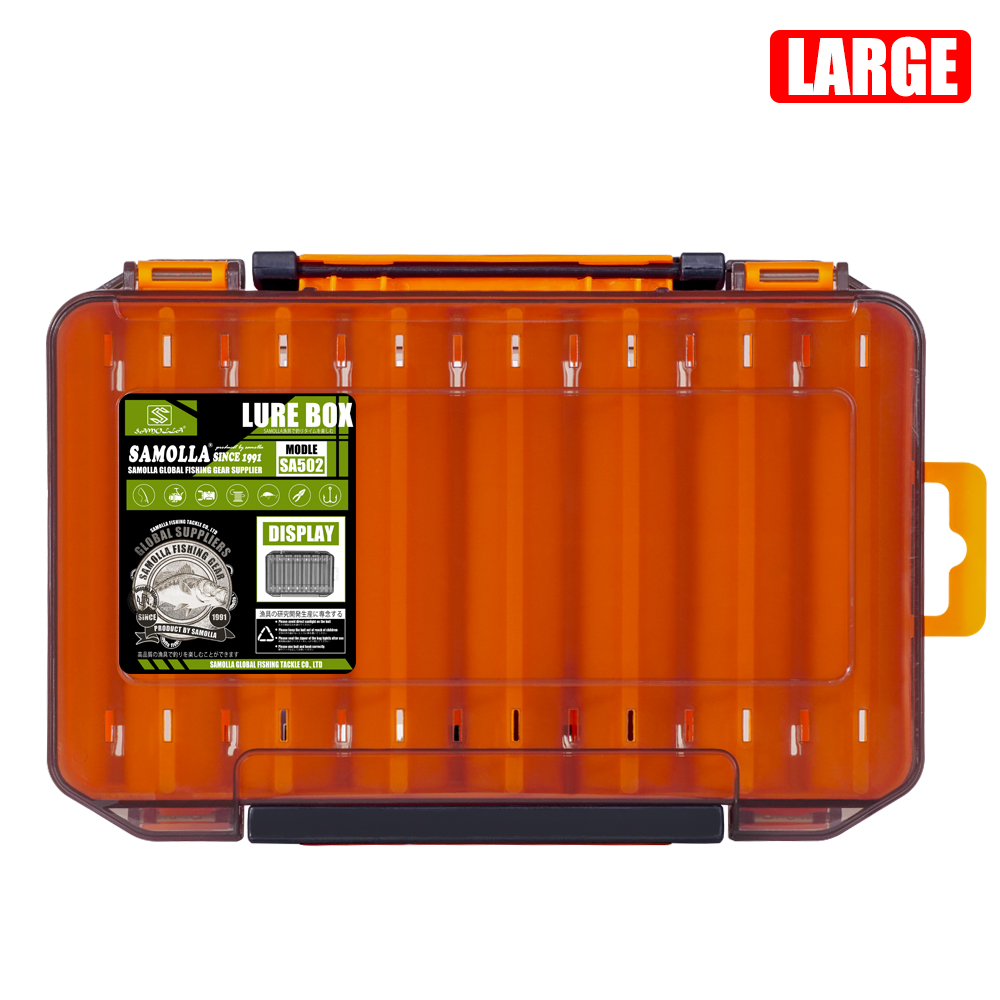 SAMOLLA Double-Sided Compact Tackle Box - Streamline Fishing with Durable, Versatile Organizer for Lures, Hooks, Baits: green
