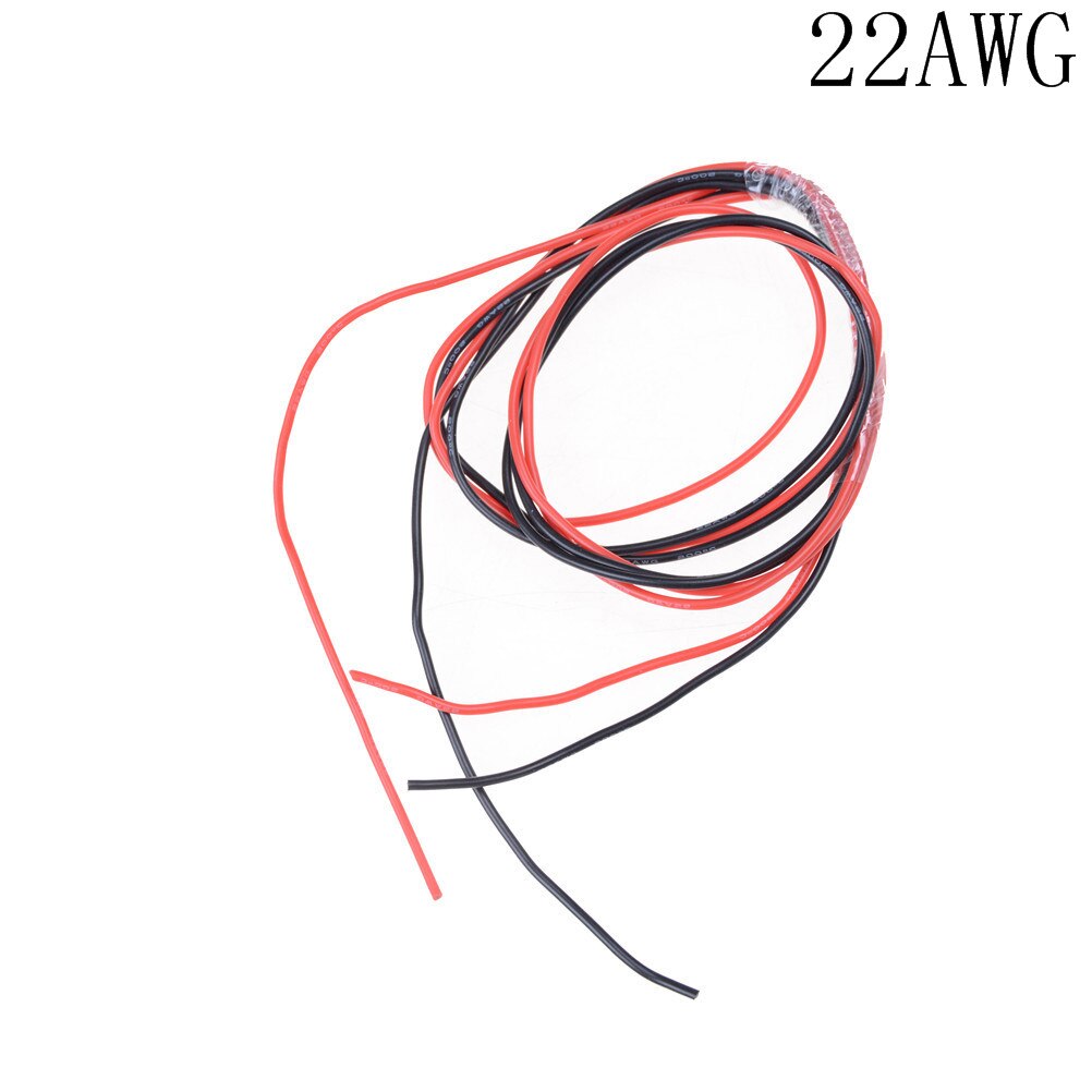 1Meter Zwart + 1Meter Rode Siliconen Draad 12AWG 14AWG 16AWG 22AWG 24AWG Heatproof Zachte Siliconen Silicagel Draad kabel