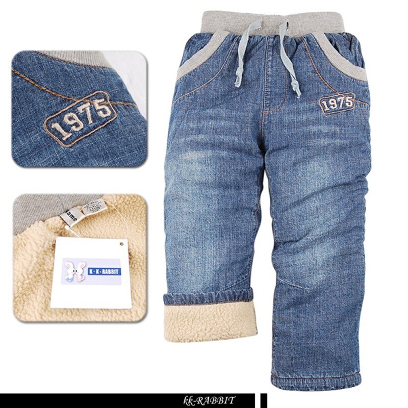 Inverno Cashmere di Spessore Dei Ragazzi Dei Jeans Dei Capretti Dei Pantaloni Dei Pantaloni Del Bambino Dei Bambini Dei Jeans