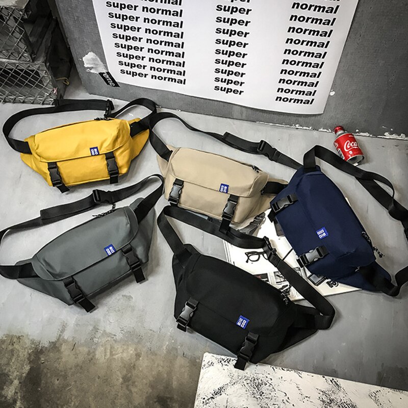 Riñonera Unisex con personalidad Hip-hop, bolso de hombro de , bolso de nailon de gran capacidad