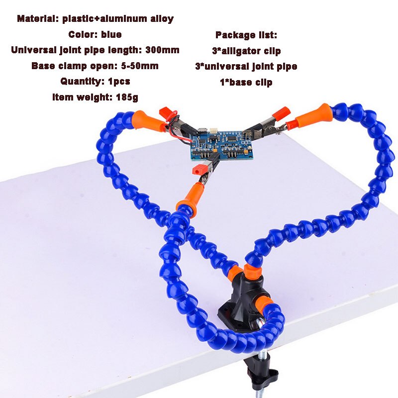 Soldering Tool Third Hand 3 Flexible 360 Degrees Rotated Soldering Station With Swiveling Alligator Clip 1set