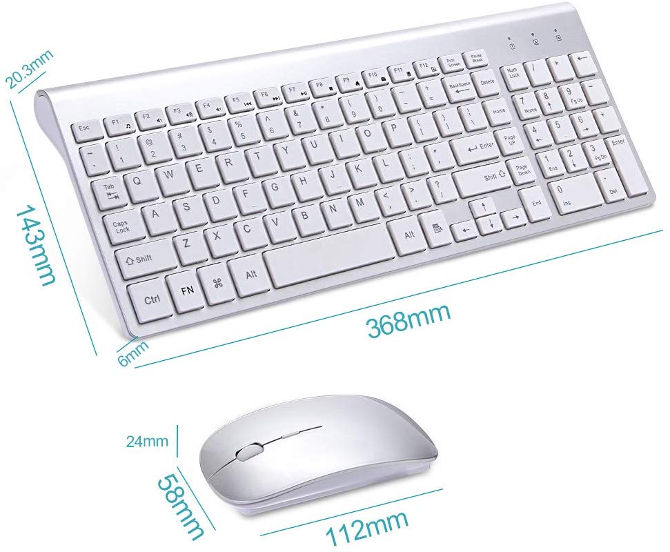 Wireless keyboard and mouse set ergonomic silent keyboard USB interface for Android Apple TV MAC