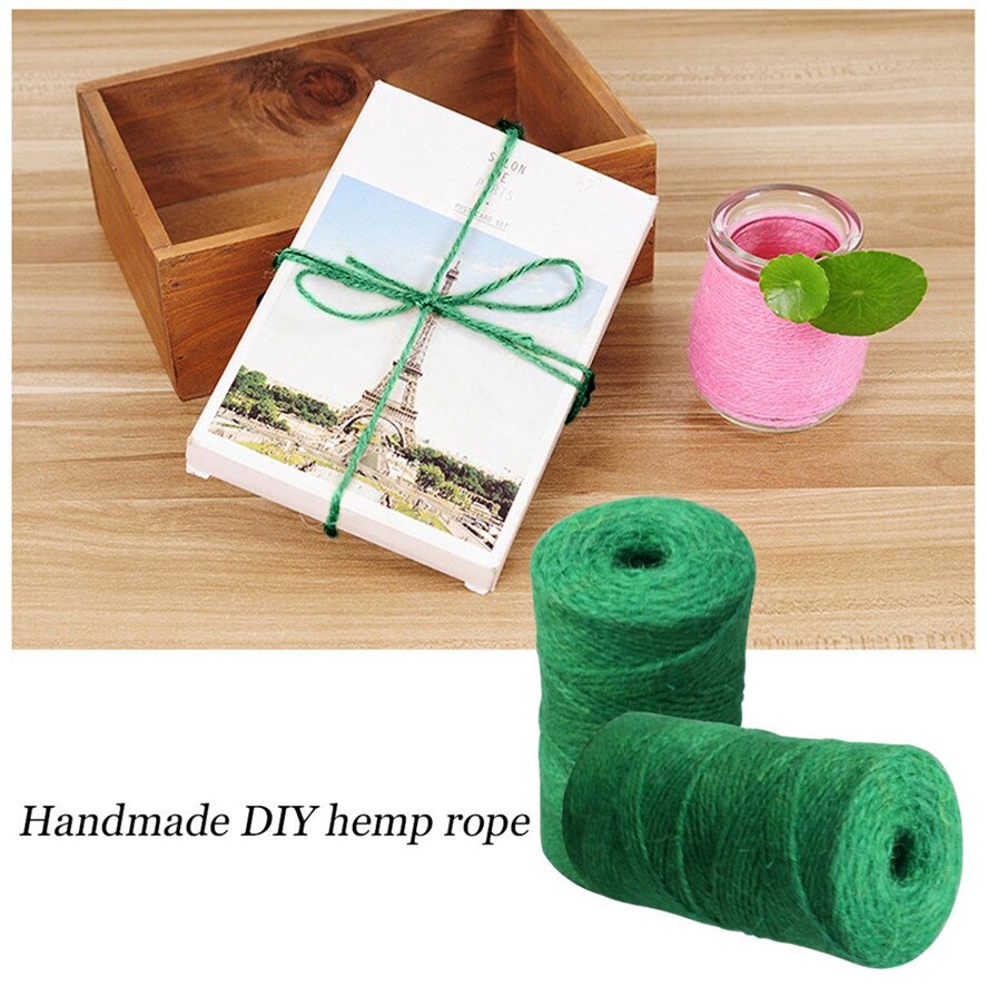 Handgemaakte Linnen Draad Groene Jute Tuin Touw Horticultural Twine String Lijn 60 Meter Linnen Draad 0705 #30