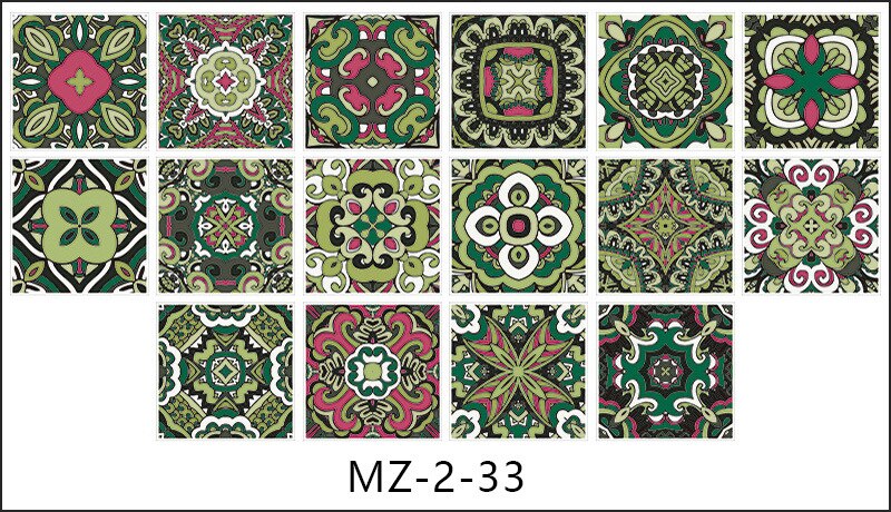 Table Masking sticker Kitchen bathroom deco waterproof DIY self-adhesive PVC wallpaper Retro thick pattern tile stickers custom: 15x15cmx16pcs