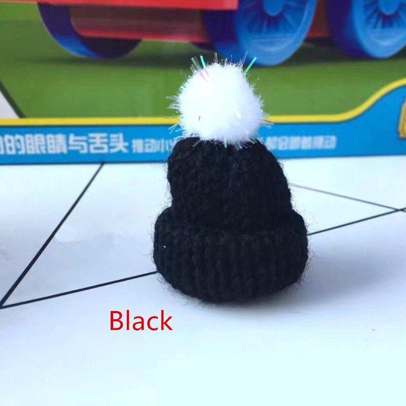 10pc maomao ballen mini breien muts diy pop decoratieve benodigdheden telefoonhoesje tas kledingstuk kunst knutselmateriaal kinderen haar ornament: Zwart