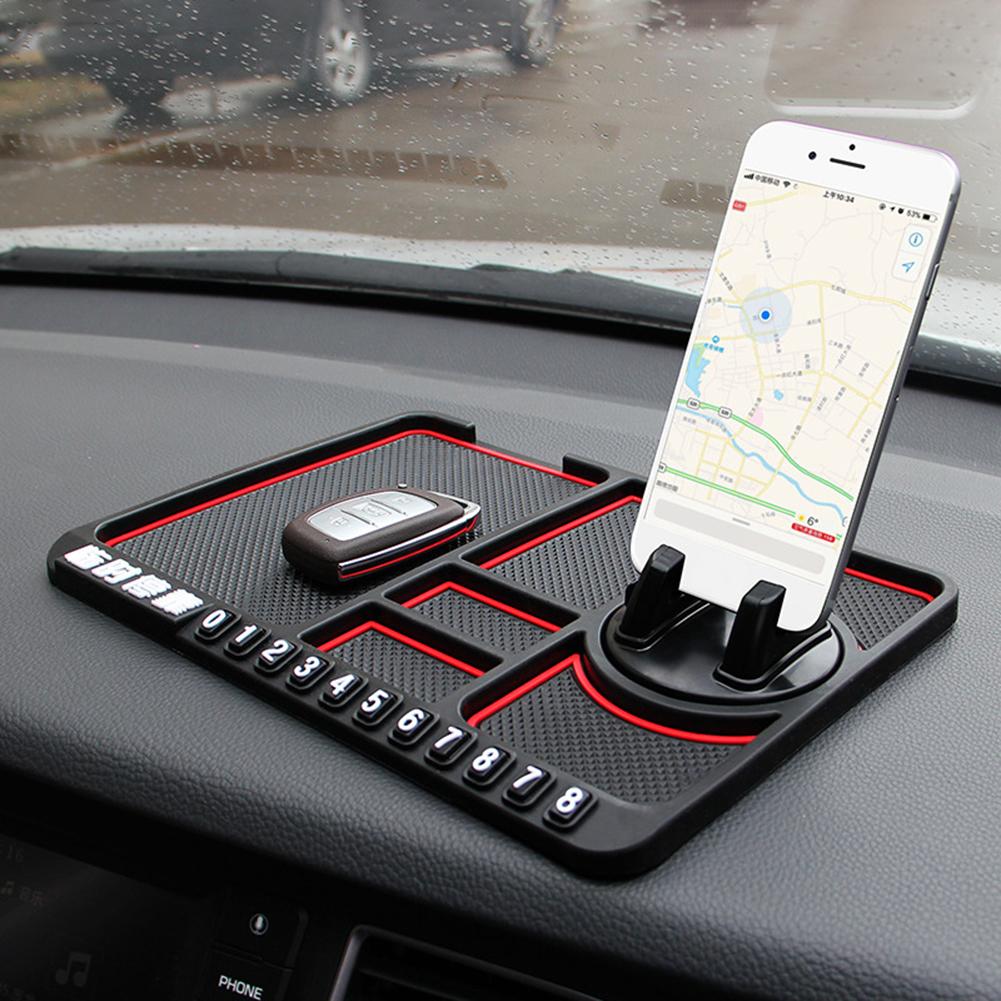Anti-Slip Multifunctionele Auto Dashboard Mat Toetsen Mobiele Telefoon Standhouder Pad