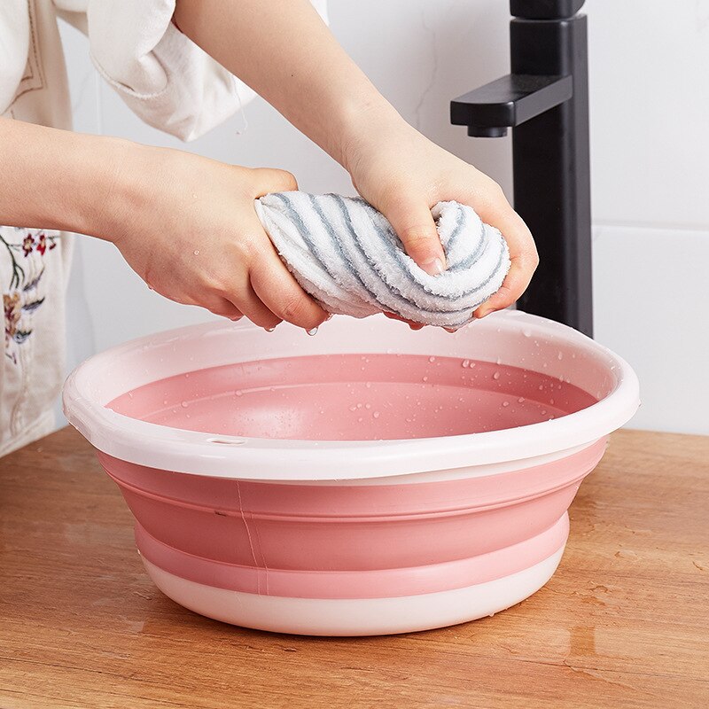 Plastic Silicone Folding Basin Portable Camping Wash Basin Car Wash Bucket Household Kitchen Fruit Clean Basin Home Supplies