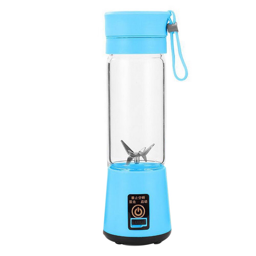 Portable Mixer USB Electric Fruit Juicer Handheld Smoothie Maker Blender Stirring Rechargeable Mini Food Processor Juice Cup: Blue