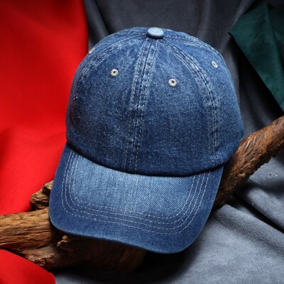 Mannen Denim Baseball Cap Effen Kleur Casual Jeans Hoed Vrouwen Blank Caps Pet De Baseball Hommes: blue