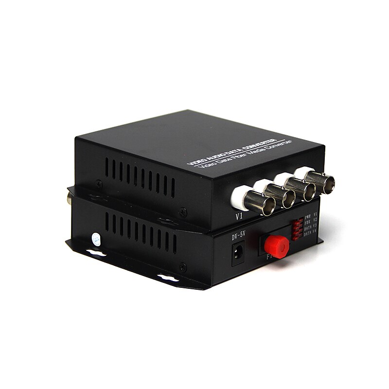 1 Pair Fiber Transceiver 4 Channels Pure Video Single Mode Single Fiber 4-way Video Optical Transceiver Optical Converter 20Km