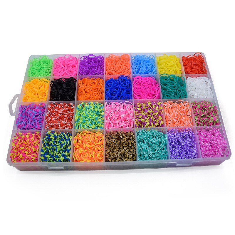 Caja de bandas de goma de colores para de niñas, juego de pulseras para hacer Creavie DIY 5000-10000 unids/set
