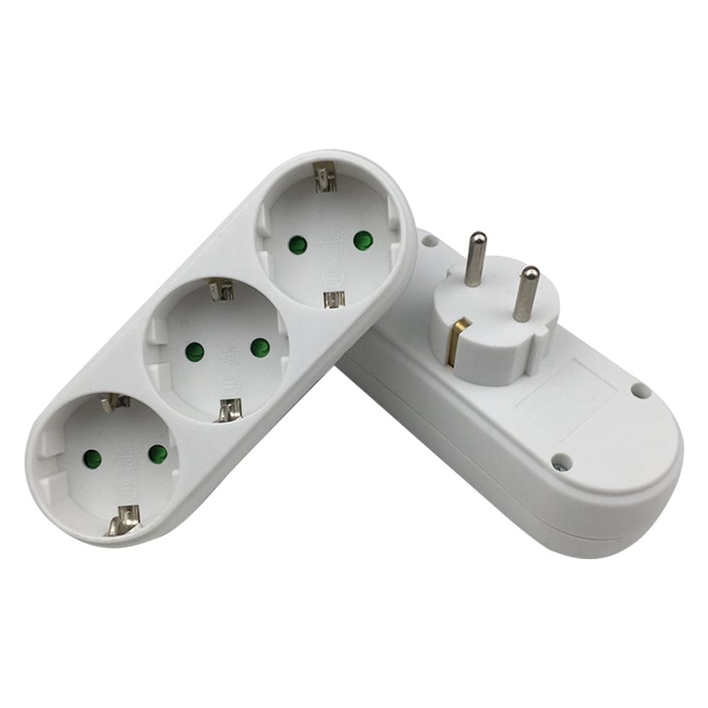 ALLOYSEED EU Stekker Adapter - 1 naar 2 of 1 naar 3 Weg Stopcontact Converter - 250V 16A 3500W Reisstekker: 1 tot 3