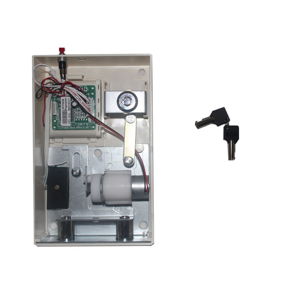 Cheap safe motor mechanism with 2 keys without electronic parts