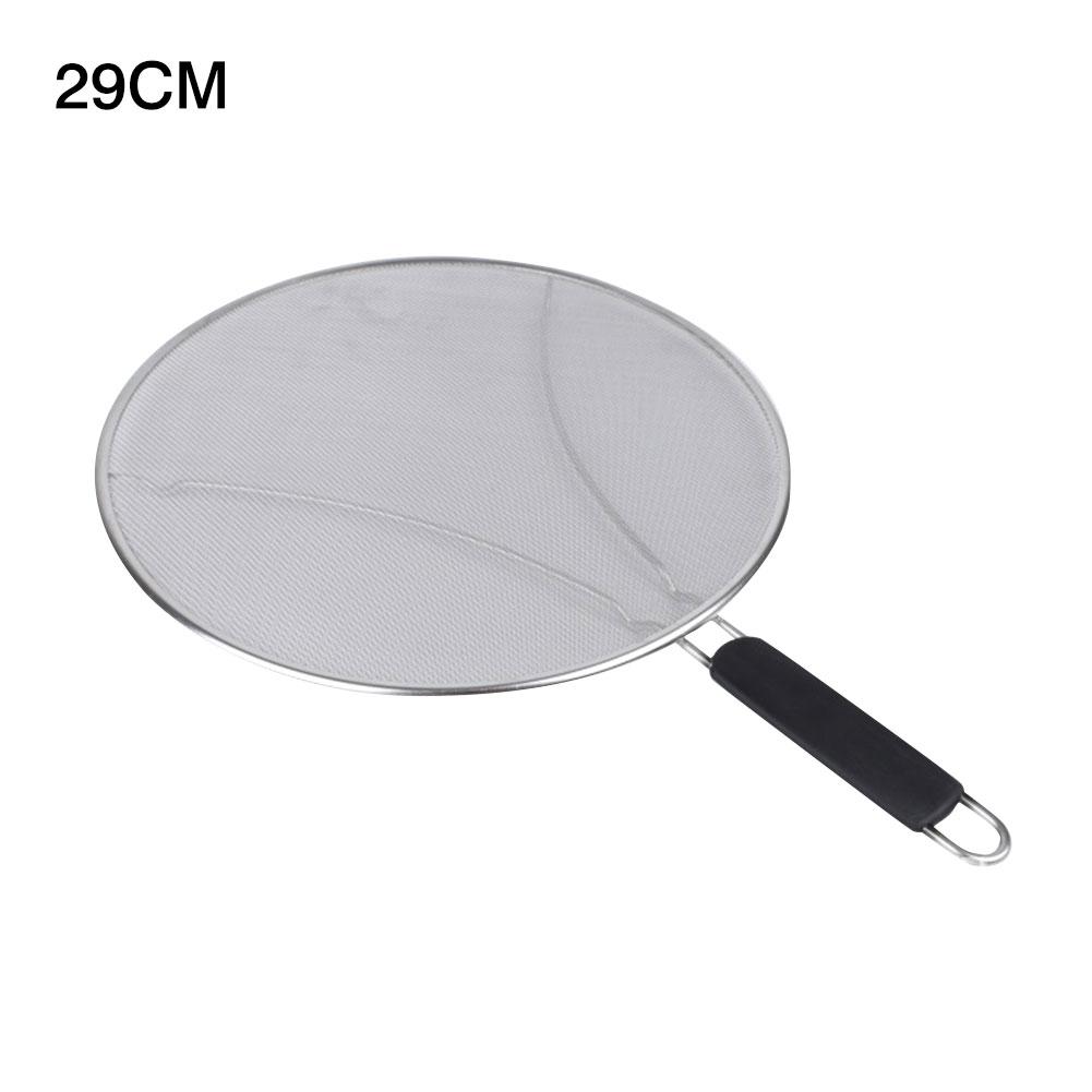 Splash Net Ultrafine Mesh Splatter Screen Frying Pan Grease Guard Shield Stainless Steel With Handle For Most Pots Forceful: 29cm