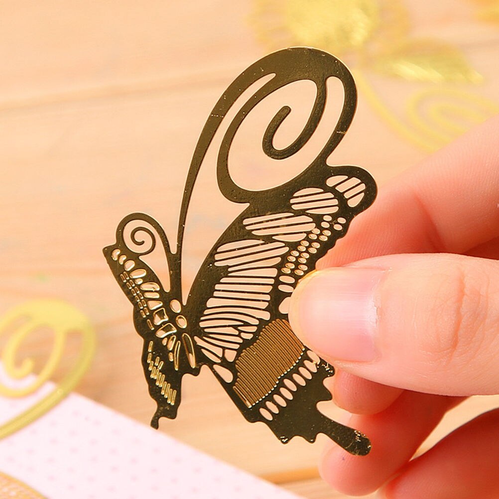 Antike Überzogene Schmetterling Libelle Lesezeichen Mini Nette Kawaii Gold Metall Lesezeichen Papier Clip Koreanische Statioenry