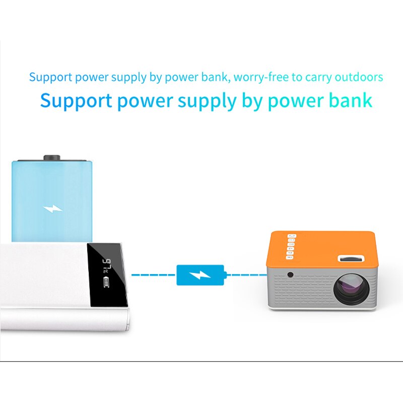 UC28D Mini Portable Projector 16:9 With Speaker Home Theater Travel Outdoors Support Mobile Phone Data Cable For Android/ios