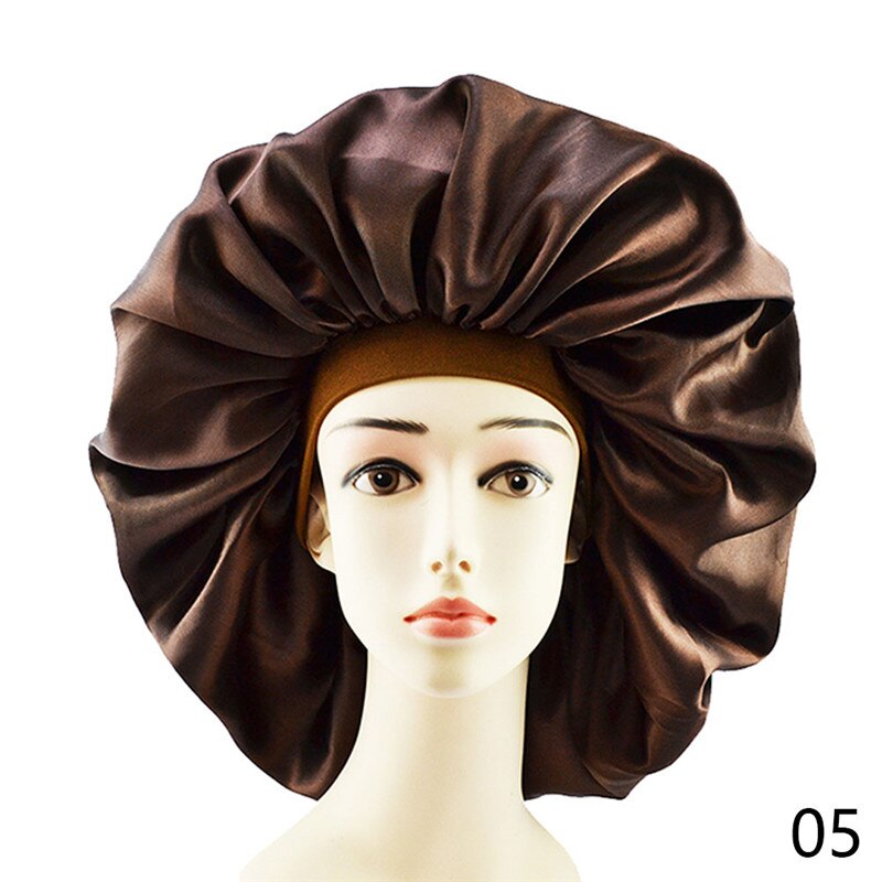 Pañuelo de satén para la cabeza para mujer, gorro elástico para dormir de noche, gorro para el cuidado del cabello, gorro de belleza, banda elástica para la cabeza, 1 unidad