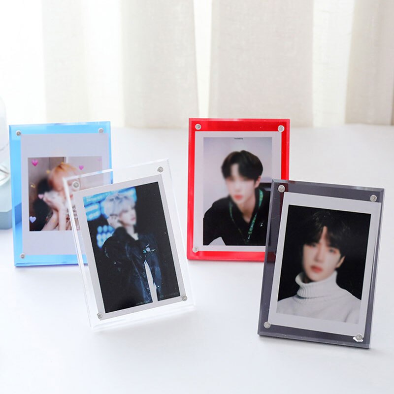 3 Inch Acrylic Photo Card Frame Display Stand 74mmx104mm Transparent Photoes Display Desktop Ornament Card Holder Home Decor