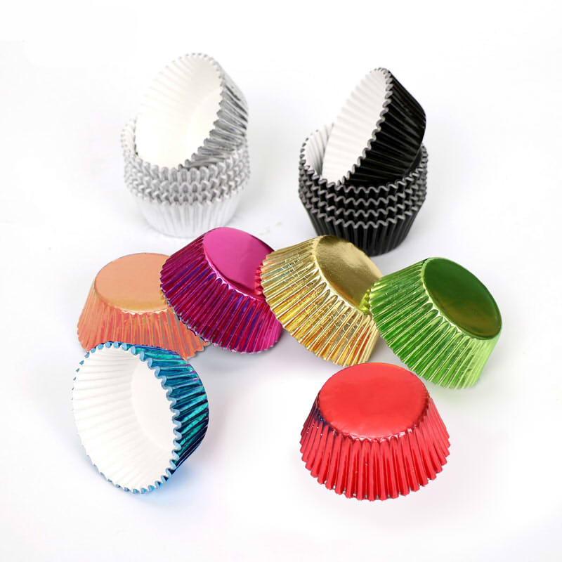 Mini rainbow 100pc cupcake liner bagekop cupcake papir muffin etuier kage æske æggetærter bakke køkken tilbehør værktøj