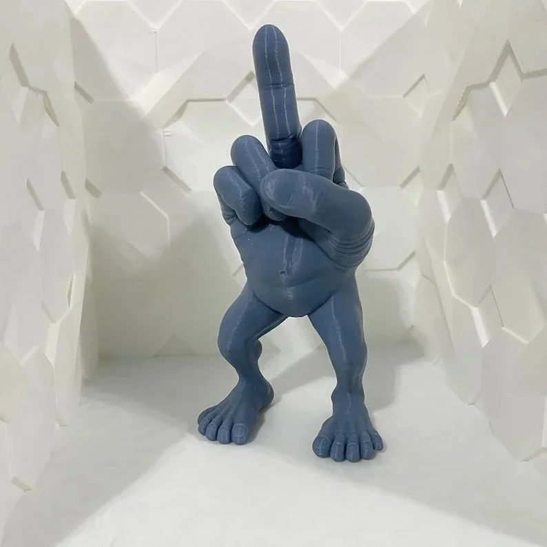 Middelvinger Figuur Met Benen Kantoor Bureau Hars Ornamenten Creatieve Grappige Middelvinger Bureaublad Decoratie: plum