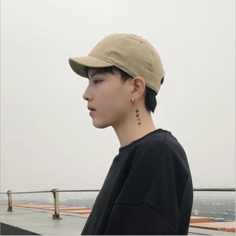 Koreaanse Versie Korte Rand Effen Kleur Dad Hoed Hip Hop Unisex Lente Zomer Soft Top Baseball Cap Klittenband Verstelbare Snapback