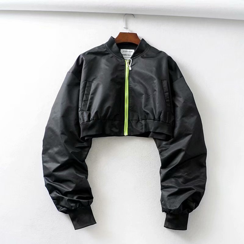 Hwlzltzht höst kort kvinnor baseball jackor lösa kappor kvinnor dragkedja casual basic jacka bomber coat kvinnliga ytterkläder toppar