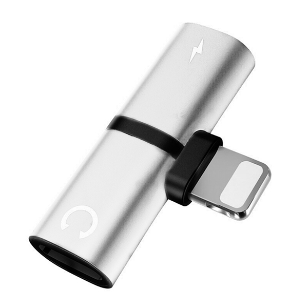 ! ACCEZZ Für Apfel Adapter Für iphone 7 8 Plus X XS MAX XR IOS 10 11 12 Audio- Stecker Splitter 2 in 1 aufruf Ladegerät Adapter: Silber