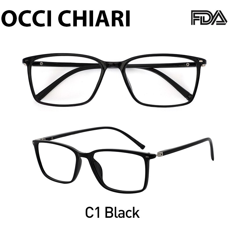 OCCI CHIARI, de luz azul montura de gafas, gafas transparentes, Juegos de ordenador, gafas de protección ocular, marco de prescripción óptica: C1 Black