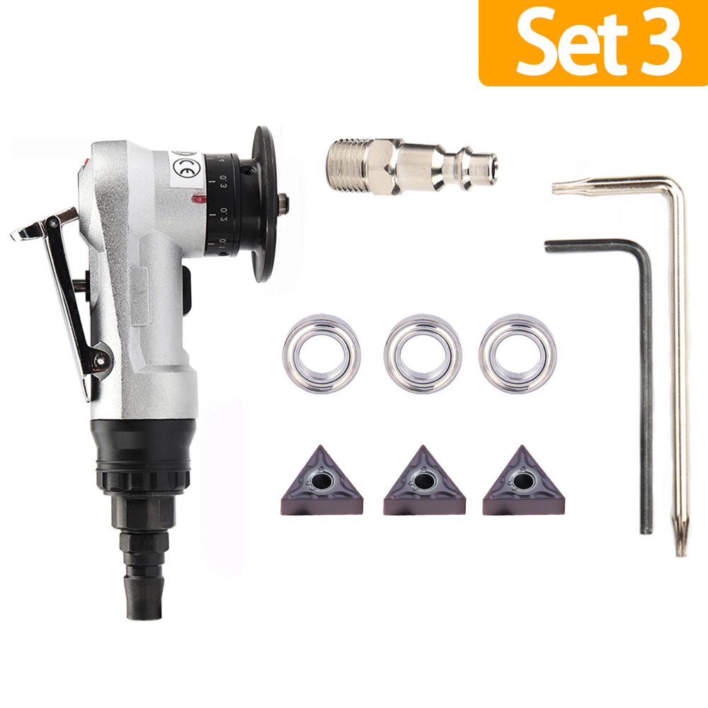 Mini Pneumatic Chamfering Machine 45° Portable Deburring Beveling Trimming Chamfer Tool with Replacement C/R Blade & Bearing: Orange