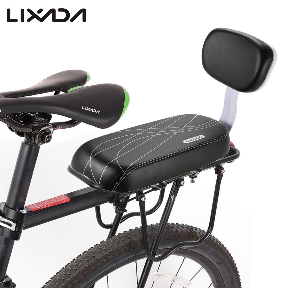 Bicycle Rear Seat Cycling Bike Bicycle MTB Back SeatPU Leather Soft Cushion Rack Seat Children Seat with Back Rest Accessiories