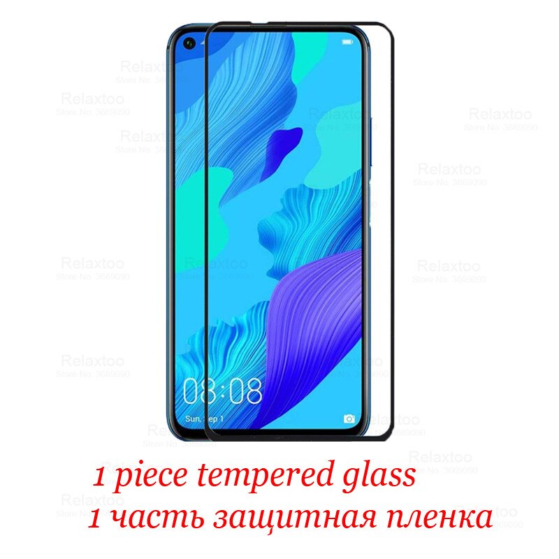 2in1 Shockproof cover for huawei nova 5t huawey nova 5t case Soft TPU Silicone cases for huawei nova 5t t5 t glass back fundas: 1pcs glass