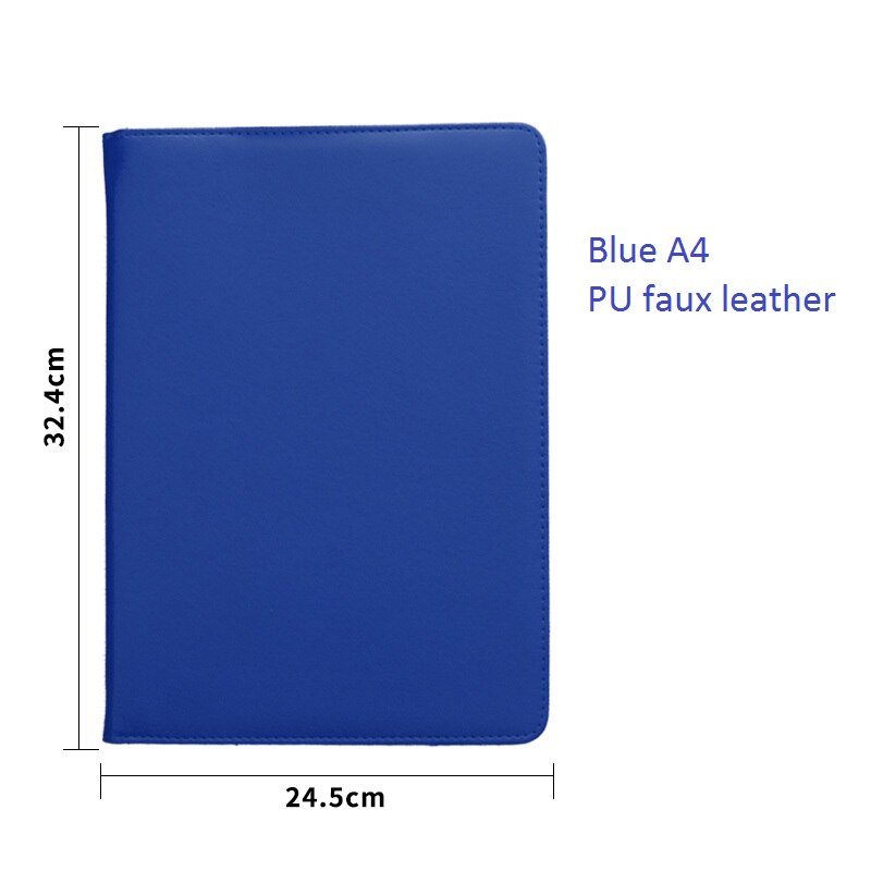 Pu läder urklipp stor  a4 kontor padfolio filer papperstavla möte signering dokument tavla: Blå